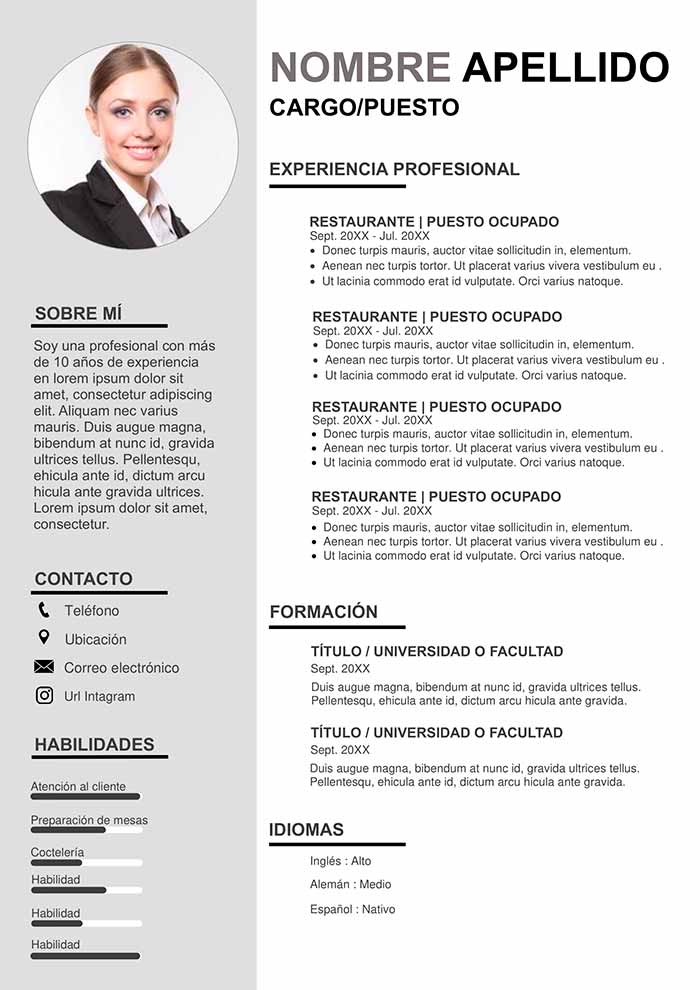 Modelo Hoja de vida
